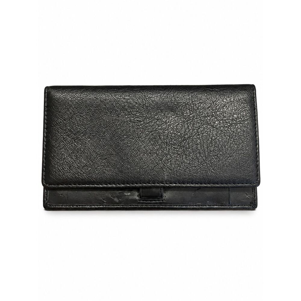**Coach Black Leather Checkbook Wallet / Organizer**